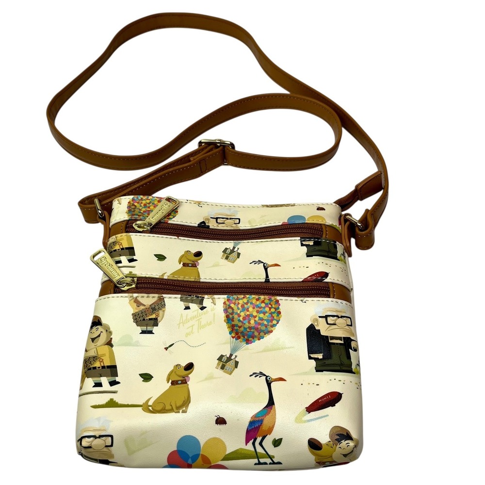 Loungefly Disney Pixar Up Crossbody Bag Carl Russell Dug Kevin Balloons Print - Picture 2 of 12